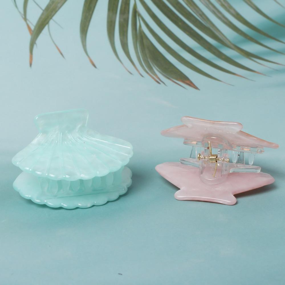 Shell Hair Claw Clip Clamps Resin Hair Clips Marble Pattern Hair Crab Clip Hairpins Headwear for Women Styling Hairdressing