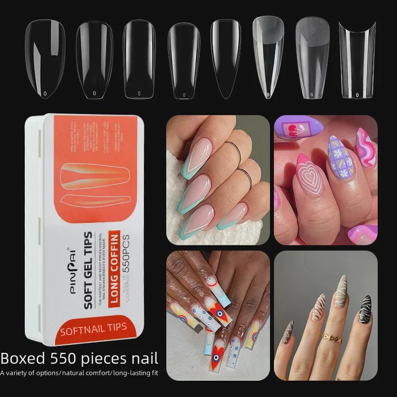 Frosted Fine Dog White Nail Art Tips - Ultra-thin Seamless False Nail Stickers