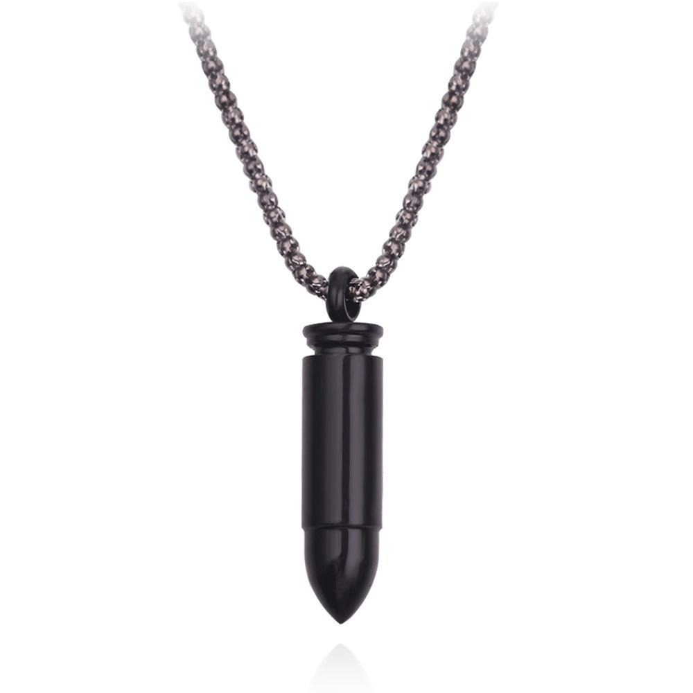 European and American Men's Domineering Pendant Bullet Head Can Open Necklace Jewelry Sweater Chain
