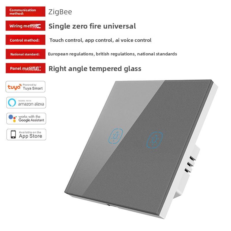 Zigbee Smart Home Glass Touch Control Panel Wifi Wall Switch Waterproof Retro Style Google Assistant Supported Works Alexa