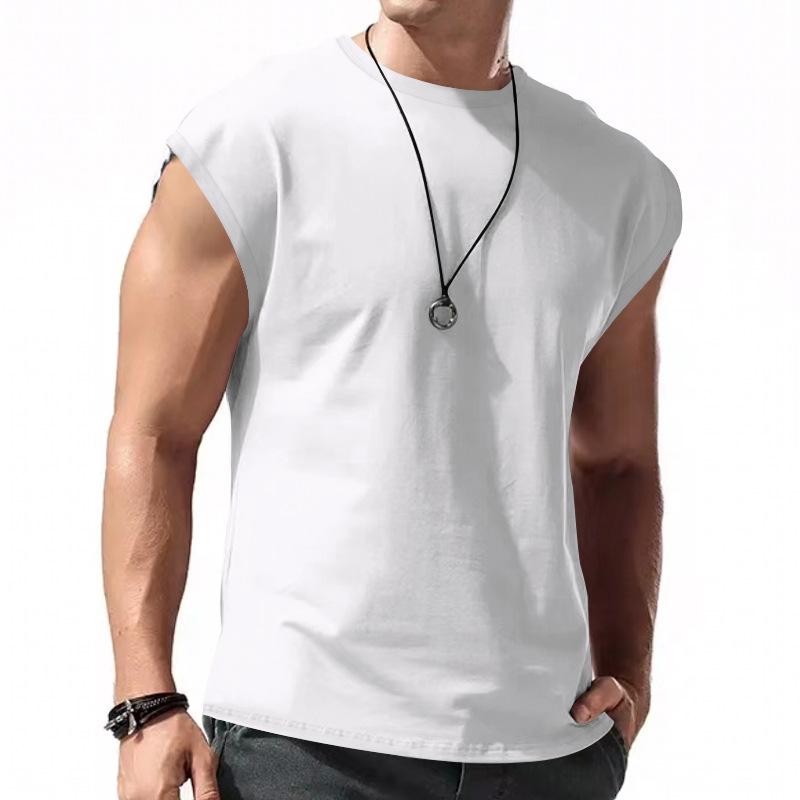 Summer Loose Solid Color Sleeveless Vest Youth Men's T-shirts