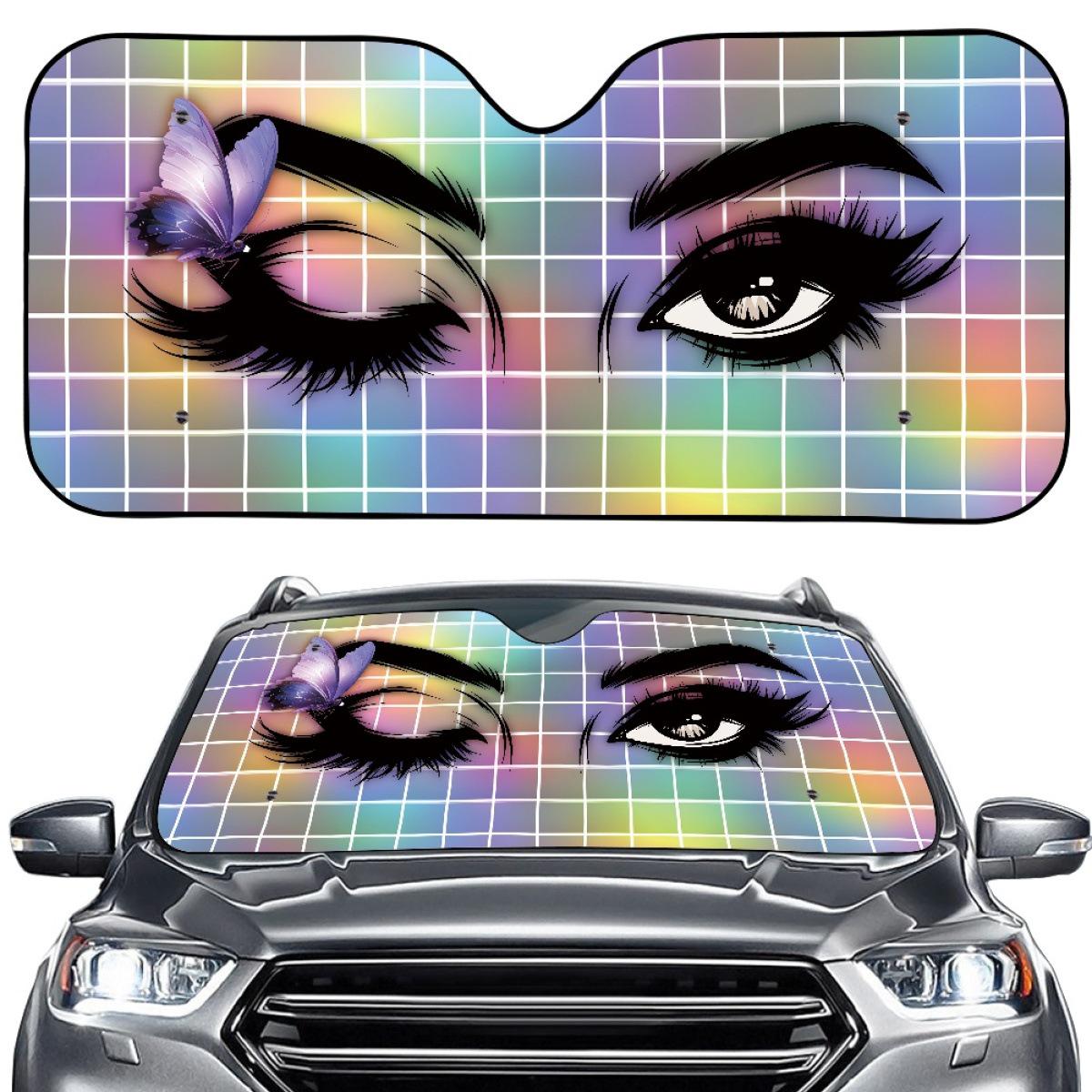 

Creative Foldable Aluminum Foil Car Sunshade - Funny Summer Windshield Sun Blocker One Size