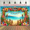 Summer Ocean Beach Palm Tree Flamingo Backgroundindoor Outdoor Courtyard Decorationsofa Bedside Background Pool Party Decoration