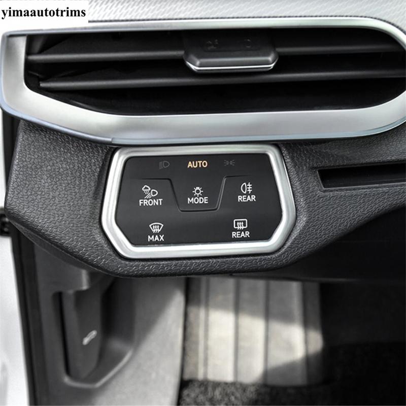 For VW Volkswagen ID.4 ID4 - 2025 Car Gearbox Water Cup Holder Panel Head Light Air Cover Trim Stainless Steel Accessories