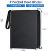 900 Pocket Trading Card Binder - 9-Pocket Black Card Album with Acid-Free Pages for Standard Sport & Game Cards - Durable Card Storage Binder
