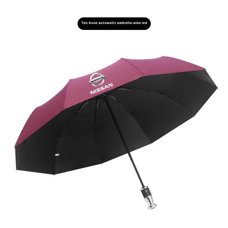 AUK2 Car Automatic Folding Windproof Sunshade Umbrella For Nissan X-Trail Qashqai Sentra Serena Tiida Teana Juke Leaf Micra Almera
