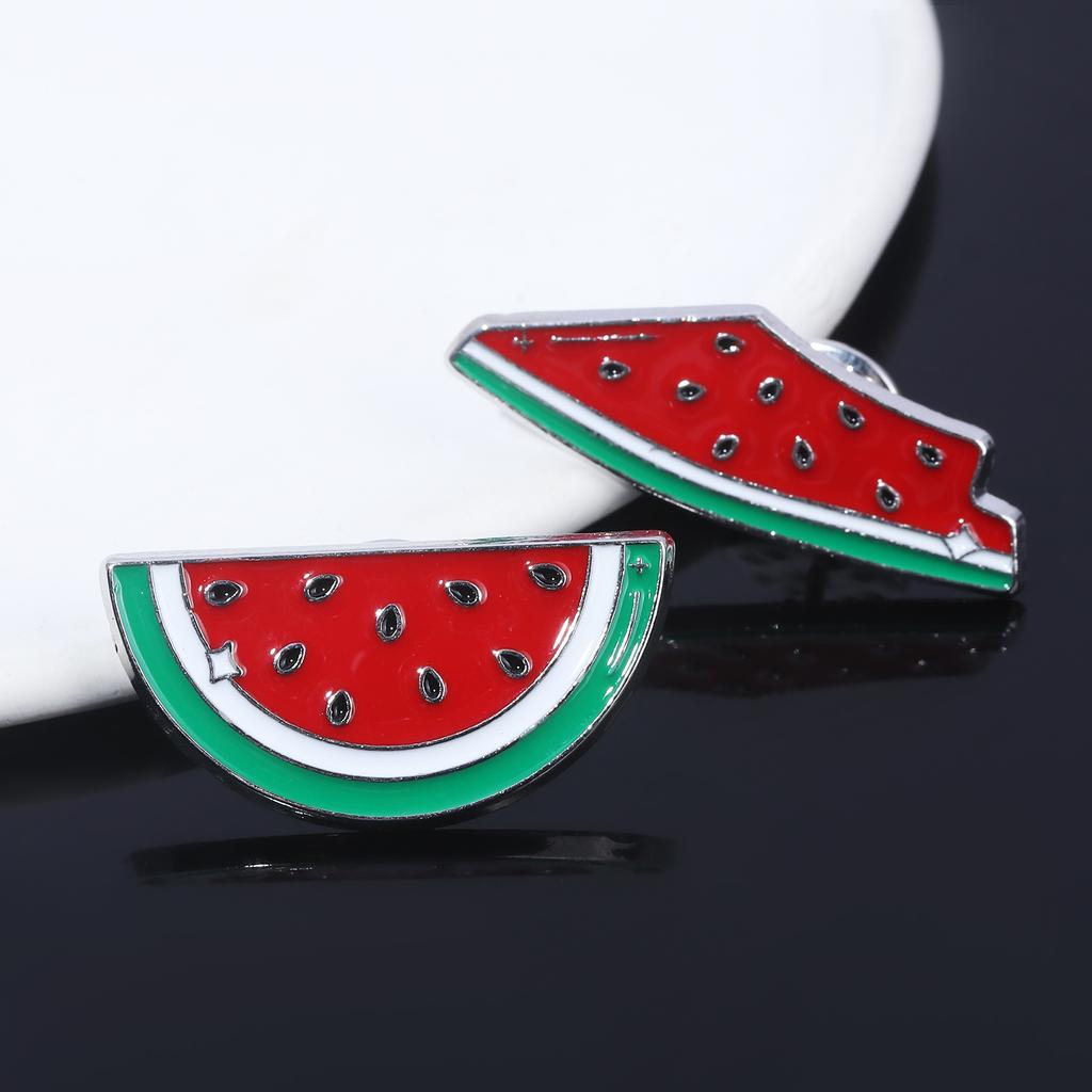 Niedlicher Wassermelonen Emaille Pin Sommerfruchtförmige Brosche Taschen Dekoration Anstecknadeln Damen Reversnadel Schmuck Geschenk
