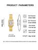 Fashionable Simple Light Luxury Roman Square Dial Quartz Wrist Watch with Diamond Bracelet Set of 5, Suitable for Elegant Ladies