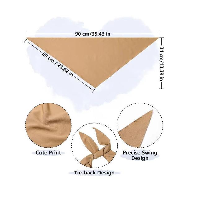 Solid Color Triangle Hair Scarf Retro Head Wrap Minimalist Hair Kerchief Chic Back Tie Headband For Outdoor Travel