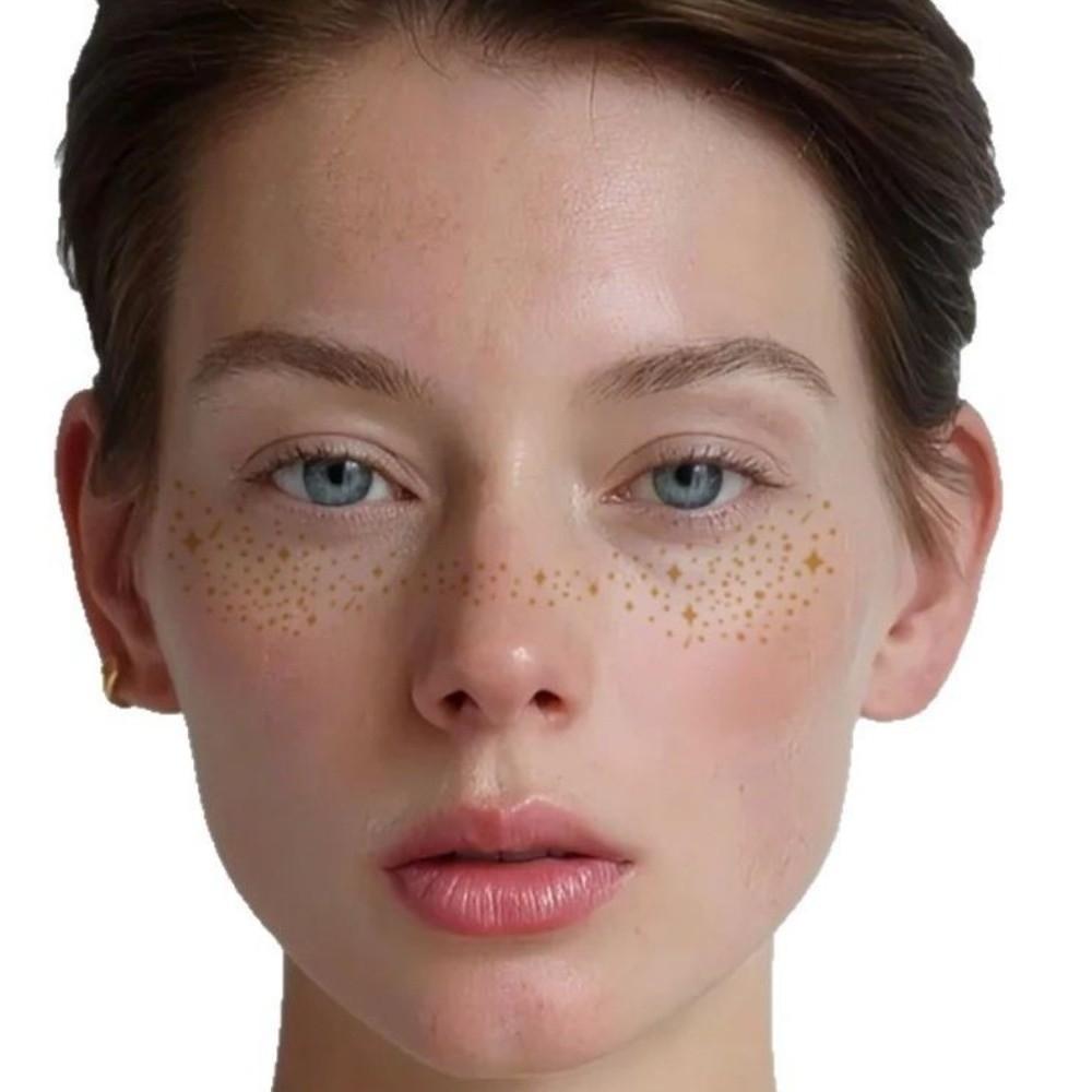 6pcs Waterproof Temporary Tattoo Glitter Makeup Patches Hot Stamping Face Makeup Disposable Use