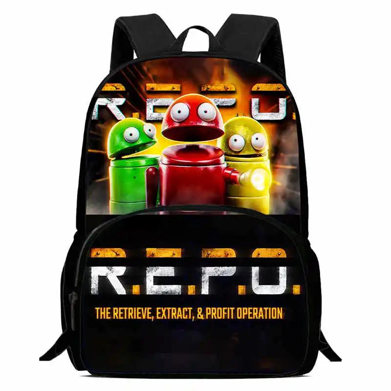 Durable R.E.P.O Kid Backpack for Pupil Students Child School Backpack with Front Pocket,Cartoon Child School Bags for Boys Girls
