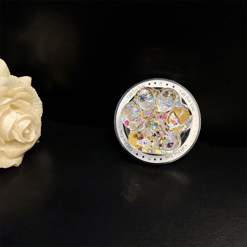 Three-Dimensional Cat Claw Sequined Mobile Phone Airbag Bracket Magnetic Suction Retractable Lazy Portable Creative Women'S Desktop Bracket