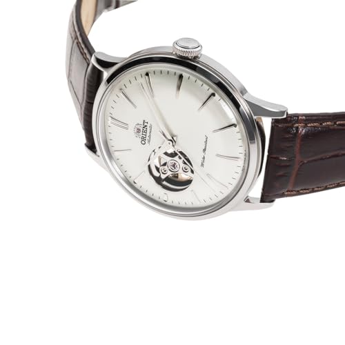 Orient Bambino Automatic Watch, Mechanical, Open Heart, RN-AG0005S, Men's, White, Silver, with Japanese Manufacturer's Warranty