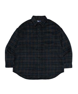 CARGOBROS Heavy Light Overbrushed Check Shirt (Green)