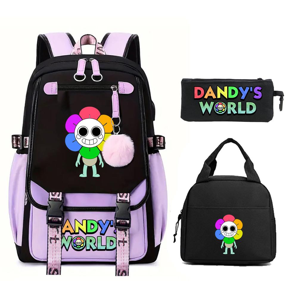 Dandy's World Print Fashion Backpack Set Cross-border Trend Campus Male and Female Versatile Student Bag