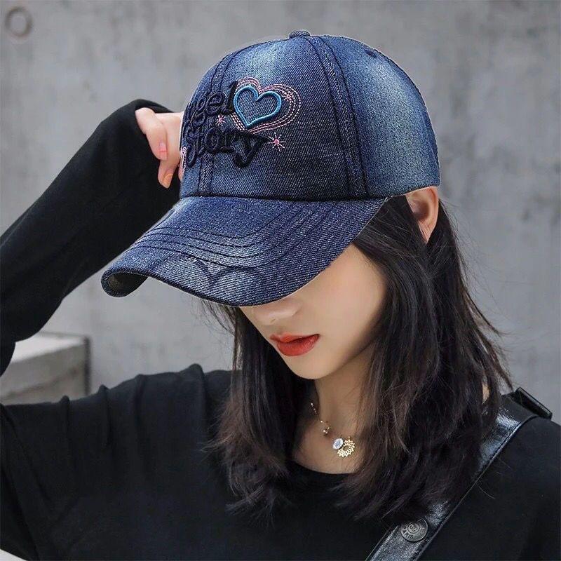 Cowboy Hat Women's Spring Korean Style Letter Cap Fashion Versatile Student Baseball Cap Sun Protection Sun Hat