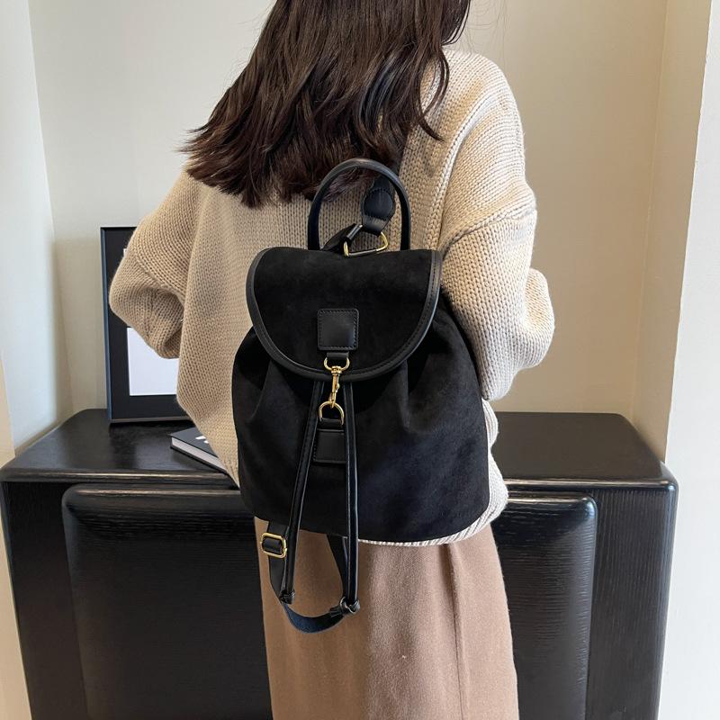 Autumn Suede Backpacks For Women Large Capacity College Student Schoolbags Suitable For Travel Daily Commuting KTB