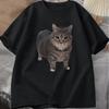 Lustige Katzen-Meme Grafikdruck T-Shirts Damen Unisex Sommer Mode Lässig Streetwear Tops Oversize Rundhals Kurzarm T-Shirts