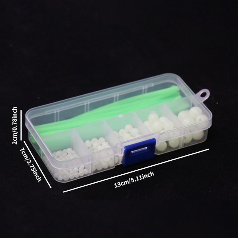 Luminous Fishing Beads Tube 170Pcs/Set Hard Rubber Rig Tube Sleeve Accessories Floating Glow Fishing Beads Fishing Fishing Tools