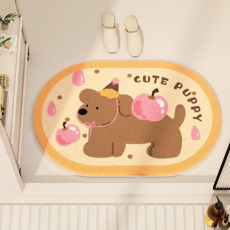 Cartoon Cute Cashmere Floor Mat Bathroom Water Absorption Non Slip Carpet Toilet Bathroom Door Foot Mat Home Carpet