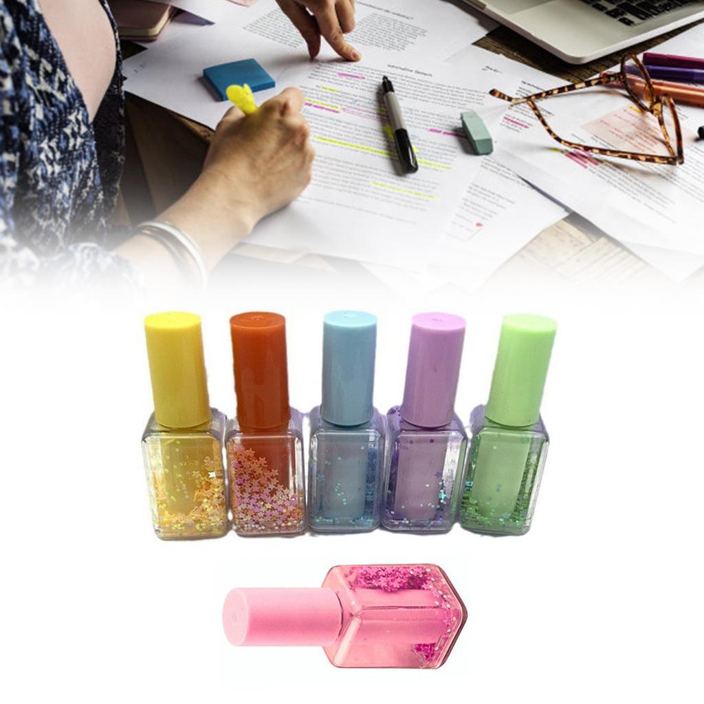 4 Pcs Highlighter Marker Highlighters Set Graffiti Markers Nail Polish Shape Highlighter Pen Marker Pen for Scrapbooking