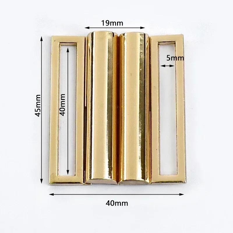 Meetee 1/2/4/5Pcs 30-60mm Metal Waist Belt Buckle Ribbon Band Adjust Clasp Coat Down Jacket Belts Decor Hook Buckles Accessories