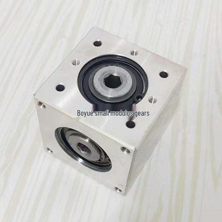 57x57 Small Bevel Gear 90° Right Angle Converter, 1:1 Gear Ratio, Hexagonal D-Hole Shaft Keyway