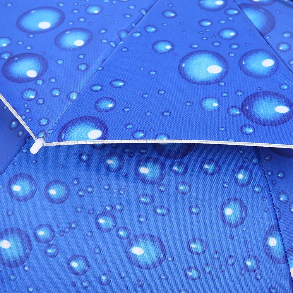 77cm Sunscreen Windproof Head Mounted Umbrella Top Folding Hat Umbrella(Raindrop Blue)