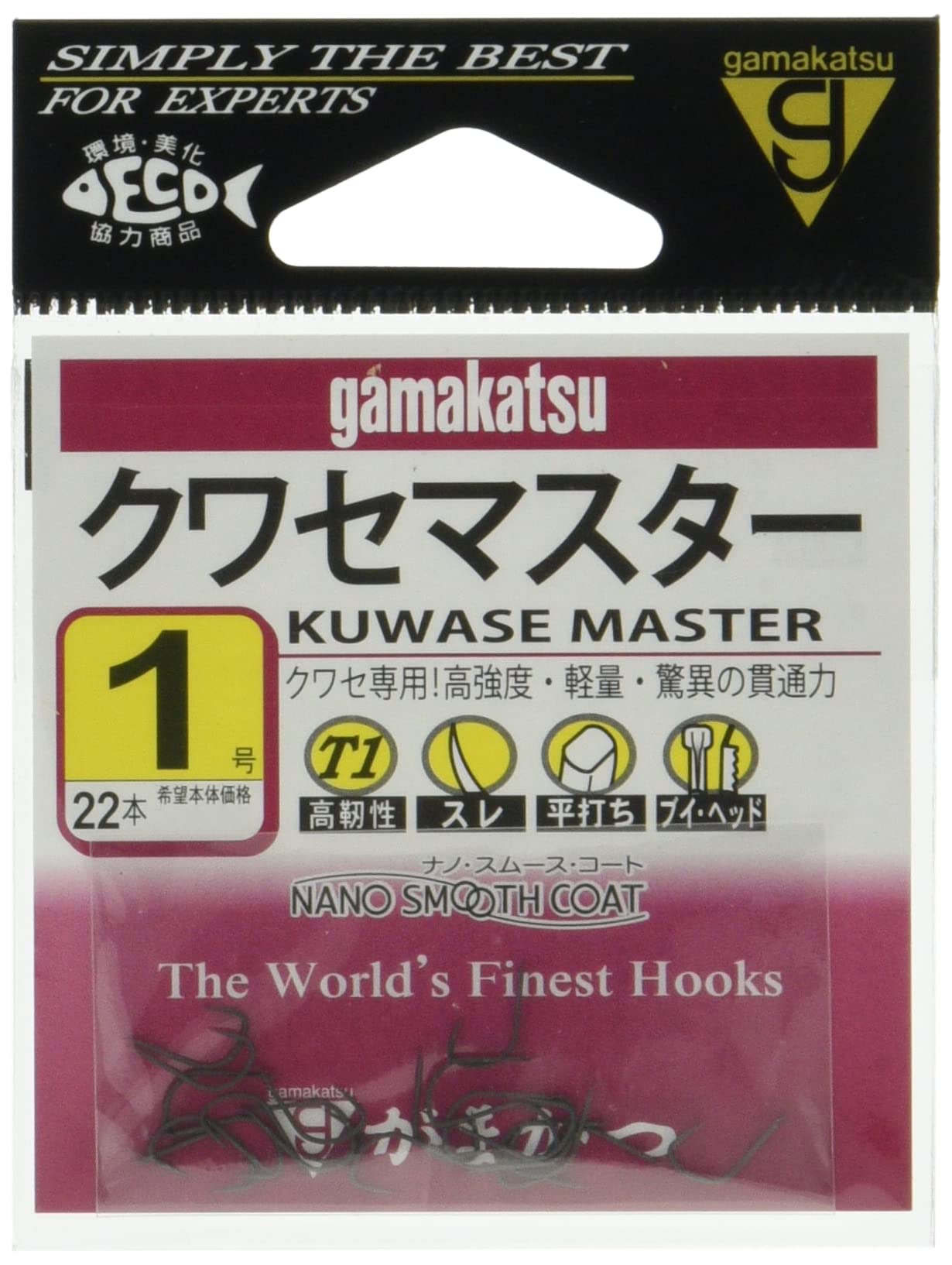 Gamakatsu Single Hook T1 Kwase Master No. 5 20 Pieces No. 5 (20 pieces)