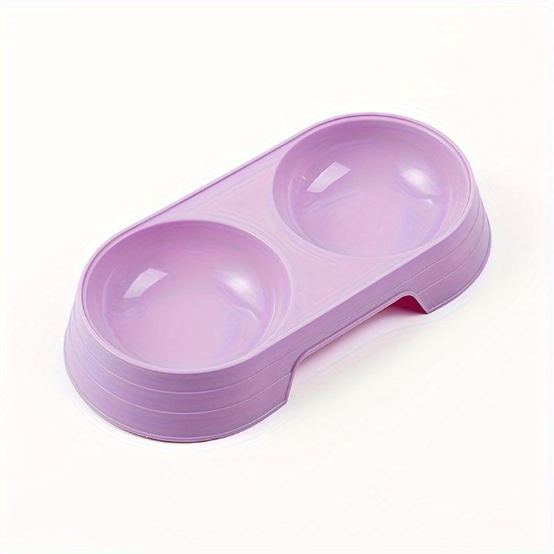 1pc  Pet Double Bowl Food Water Feeder For Dog & Cat, Candy Color Anti-slip Dog Double Bowl, Cat Bowl