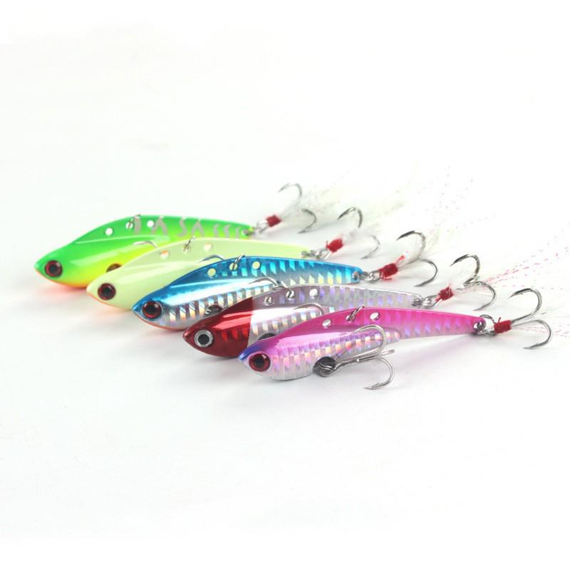 Bighead Fish VIB Metal Lure with Blood Groove Hook for Freshwater and Sea Fishing - Ideal for Asp and Bass.
