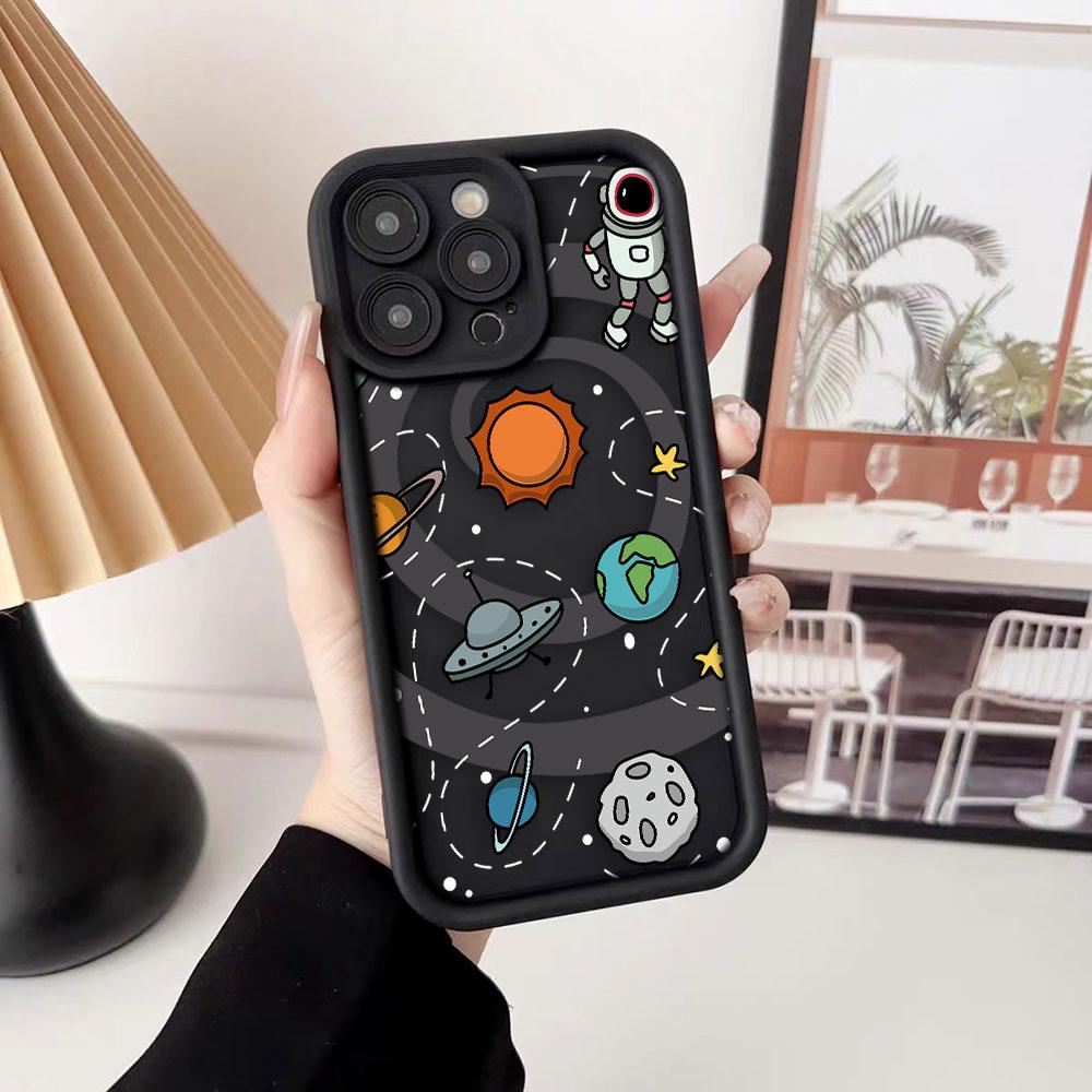 Astronauts Space Stars Planets Phone Case For iPhone Apple 17 AIR 16 16E 11 12 13 14 15 XR Plus Pro Max DIY Shockproof Cover