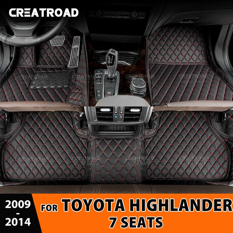 Car Floor Mats For Toyota Highlander 7 Seats 2009 2010 2011 2012 2013 2014 Auto Foot Pads Interior Accessories
