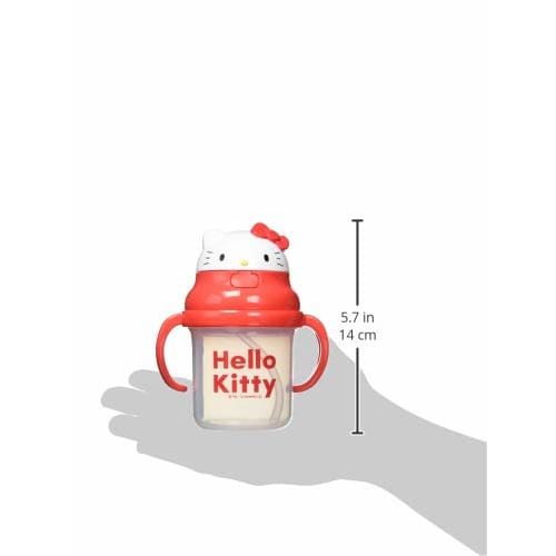 skater baby straw hopper two-handed mug 230ml 3d sanrio hello kitty one push silicone straw ksh2-a for ages 8 months and up