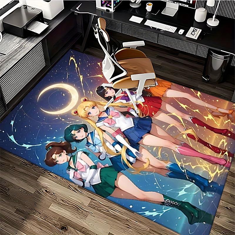 1pc Sailor Moon Anime Chair Mat - Non-Slip Carpet for Office, Home Decor, Living Room, Bedroom, Game Room - Perfect Gift for Fans.O039