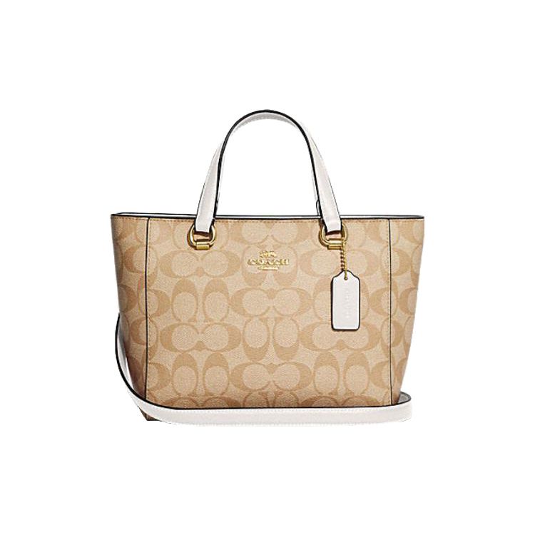 

Coach Alice 21 Classic Monogram Zip Closure Leather Shoulder Crossbody Handbag Small Women Handbag Light-Brown CA613-IMDQC Basic Set (Bag+Dust Bag)