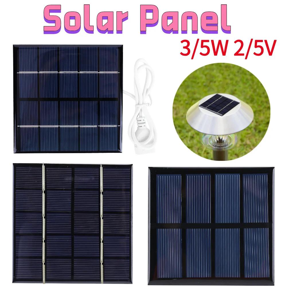 Portable Solar Panel 3/5W 2/5V Solar Charging Panel High-efficiency Solar Cells For 3.7V Battery 3-5V Battery/Phone Charger