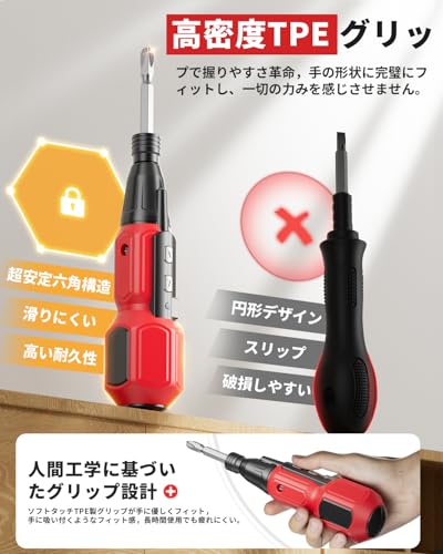 [2026 New Standard Model] Compact and Lightweight Rechargeable Electric Screwdriver, 5V 1800mAh, Features 14 Super Hard S2 Steel Bits, Forward/Reverse