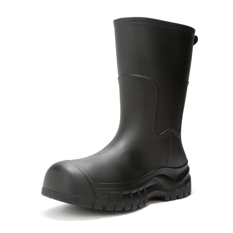 

Новые полусапоги, женские резиновые сапоги, износостойкие, нескользящие, водонепроницаемые, на толстой подошве, и флисовые короткие резиновые сапоги 40 чёрный