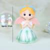 Fairy Princess Birthday Cake Decor: Gold Balls, Clouds & Colorful Wings Resin Ornaments
