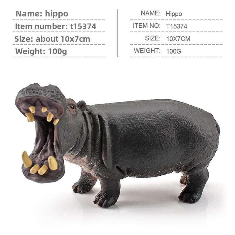 Wild Animal Pvc Hippo Model Set For Kids And Collectors