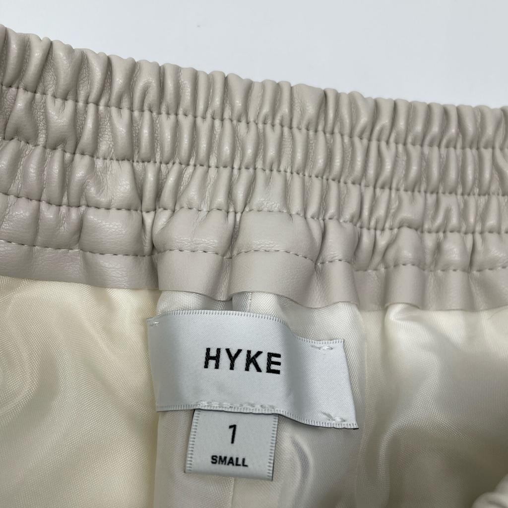 HYKE 24AW 242-13302 Cream ECO-LEATHER PANTS Bottoms 1 beigeUsed