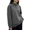 2025 Autumn/Winter Women's Cotton Half-Zip Stand Collar Casual Hoodie - Fashionable Versatile Business Outerwear Top