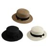 Elegant Braided Straw Hat Elegant Bows Accent Ridal Accessory Breathable Lining Church Services Prom Occasion