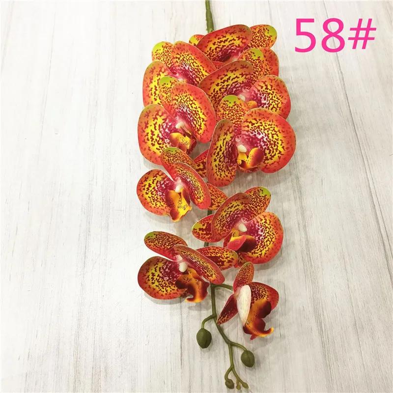 One Latex Butterfly Orchid Flowers 9 Heads Real Touch Good Quality Artificial Phalaenopsis Orchid