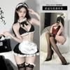Cute black and white maid costume, sweetheart maid costume, sexy hollow perspective sex underwear suit, women