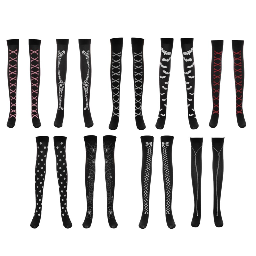 Women Girl Halloween Thigh High Long Stockings Over Knee Costume