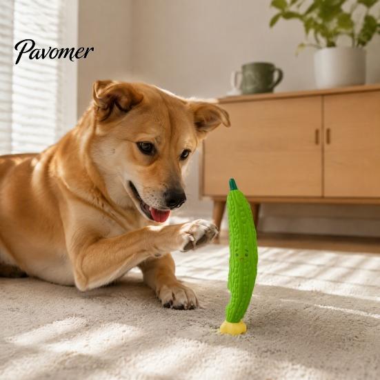 Easy to Clean Dog Toys for Tartar Removal Realistic Fruit And Vegetable Chew Toy, Squeaky Latex Teething Toy Puppies, Gum Massage Oral Health