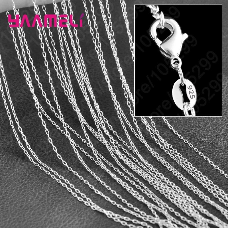 5Pcs Real 925 Silver Women Men Chains Necklace Jewelry Components Making Accessories for Pendant