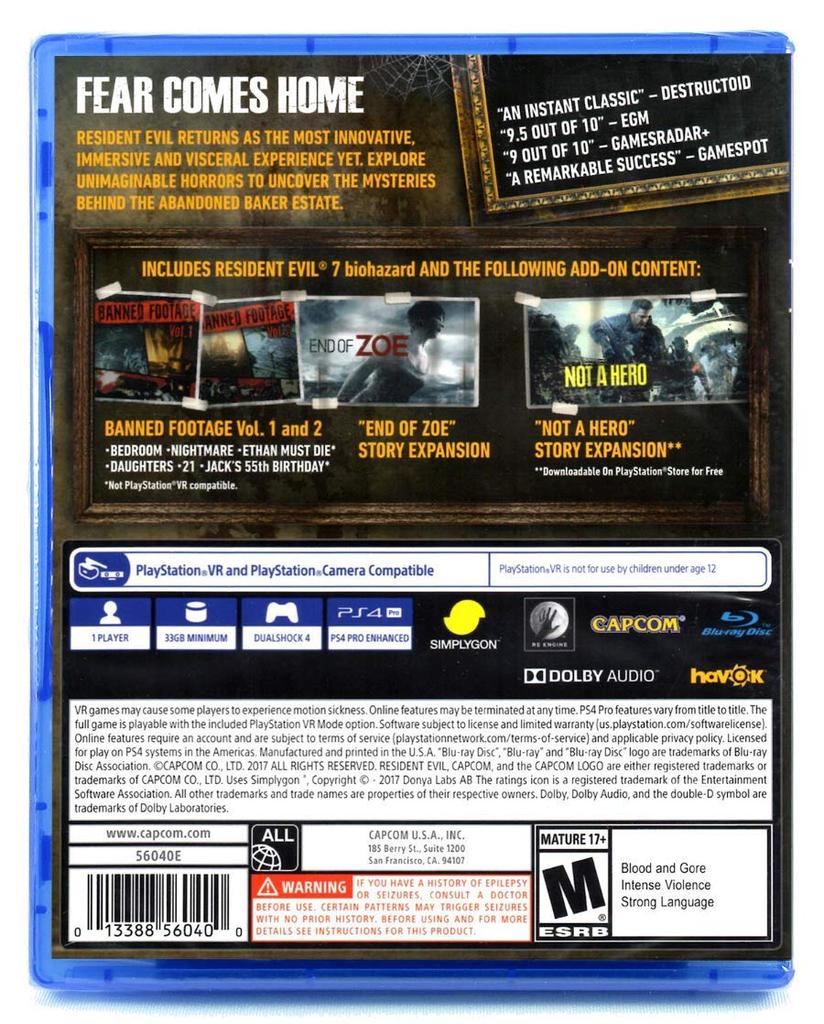 Resident Evil 7 Biohazard Gold Edition (Import version: North America) - PS4